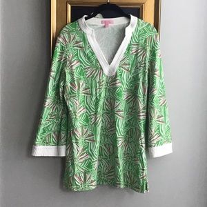 Lilly Pulitzer Pink and Green Floral Tunic